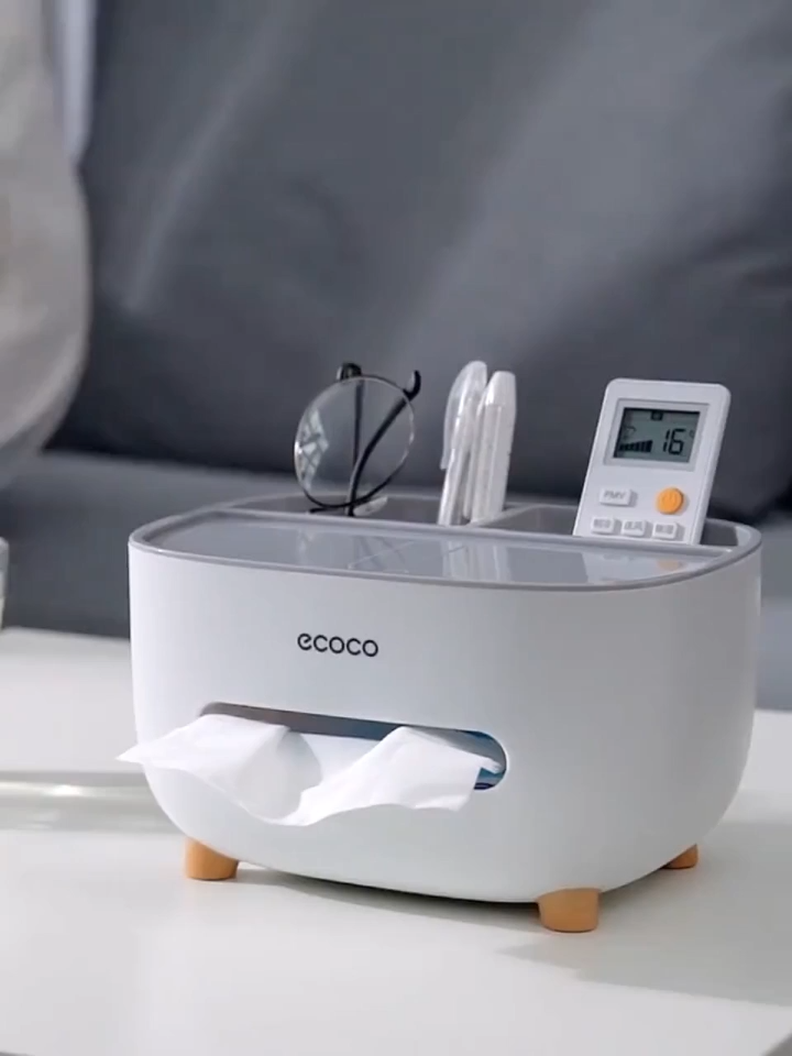 ECOCO Desktop Tissue Box Organizer Toilet Paper Towel Storage Holder thumbnail