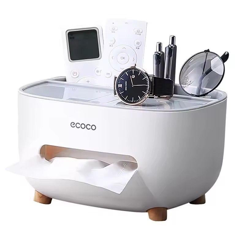 ECOCO Desktop Tissue Box Organizer Toilet Paper Towel Storage Holder