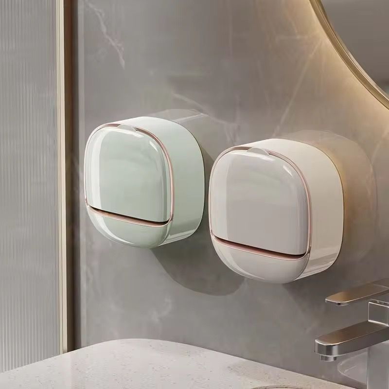 Luxury Soap Holder with Drain Tray, Soap Box Light Luxury Multi-Functional, Keep Soap Bars Dry, Adhesive Soap Case Box Wall Mounted for Shower thumbnail